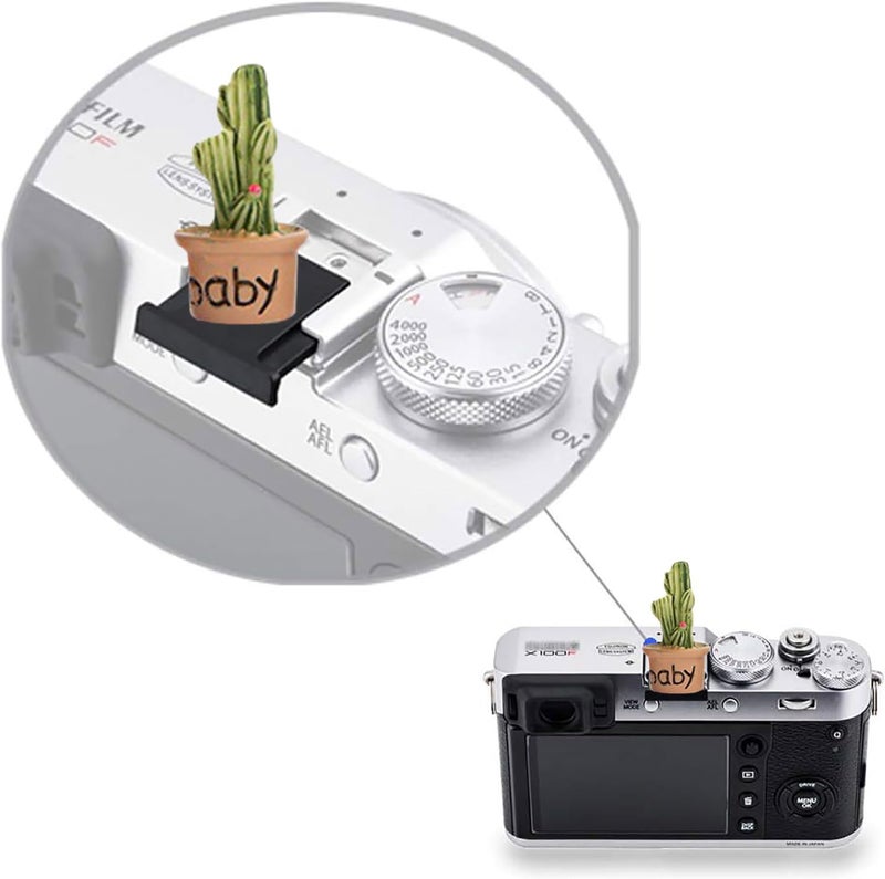 MENGSOOD Camera Hot Shoe Cover, Cartoon Plants Cactus Hot Shoe Cap, Hot Shoe Protector Compatible with Sony Fujifilm Fuji Canon Nikon Pentax Leical Panasonic (2pcs Happy Baby) - Image 4